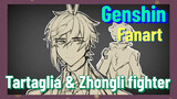 [Genshin, Fanart] Tartaglia & Zhongli "fighter"