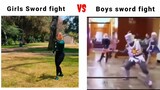 Girls Sword Fight VS Boys Sword Fight