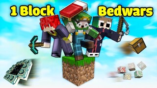 Minecraft Bedwars, Nhưng Sinh Tồn Trên 1 Block Siêu Vip Sở Hữu Rìu Cầu Vồng Hacker Troll Noob Team