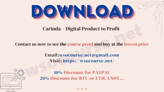 [WSOCOURSE.NET] Carinda – Digital Product to Profit