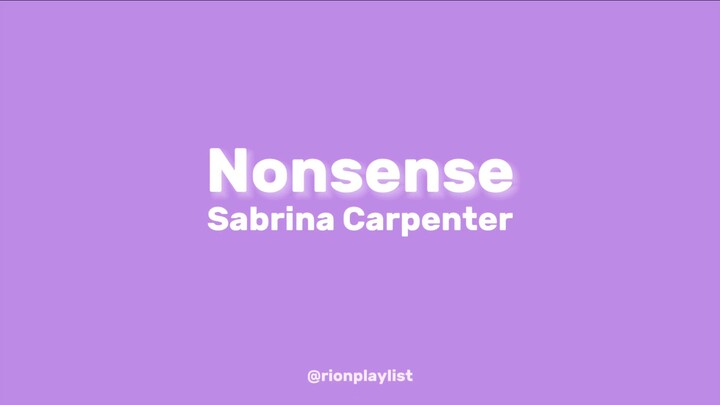 nonsense-sabrina carventer