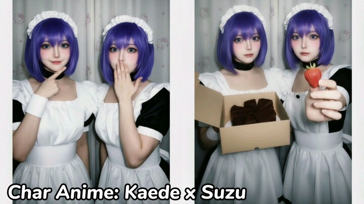 Kaede x Suzu Cosplay 💜💜 Anime Twins