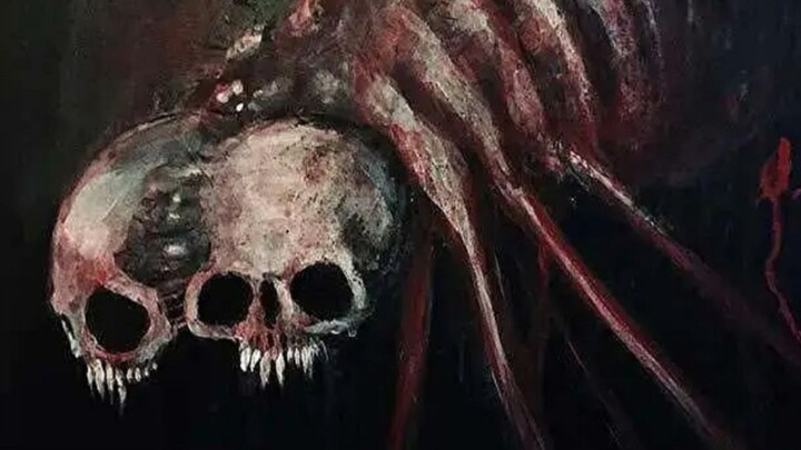 A flesh-and-blood cave appears on the wall, luring the boy to claim the genetic seed—high-dimensiona