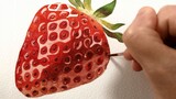 [Realistic Watercolor Tutorial] Learn to draw a fresh strawberry in five minutes