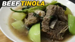 BEEF TINOLA | TINOLANG BAKA | FILIPINO BEEF SOUP WITH SAYOTE