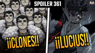 BLACK CLOVER 361 SPOILER | SIN PALABRAS: ¡LUCIUS PUEDE CLONARSE! Y LOS BLACK BULLS ENCUENTRAN A ASTA