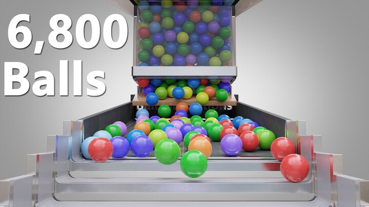 解压视频：16800个彩色小球Marble run循环动画