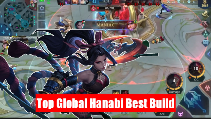 24 Kills+MANIAC!! Hanabi Real Monster LateGame!! Build Top 1 Global Hanabi ~MLBB