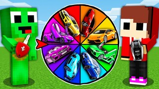 The Roulette of Cars with Baby JJ & Baby Mikey in Minecraft! (Maizen Lucky Wheel)