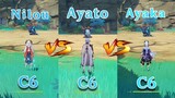 So sánh dam DPS Nilou vs Ayato vs Ayaka! Bạn pick ai nào ?