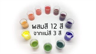 วงจรสี ผสมสีทั้ง 12 สี จากแม่สี 3 สี วิชาศิลปะ