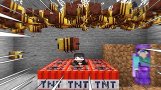 Minecraft, nhưng ong xấu ở khắp mọi nơi! Sẽ có thuốc nổ TNT dưới chân bạn! Đất sẽ rơi ra tài nguyên!