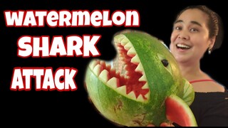 How To Make A Watermelon SHARK/Fruit carving tutorial