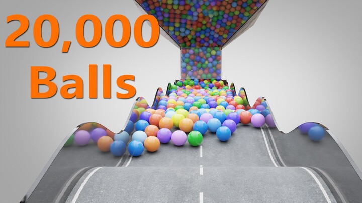 解压视频：20000个彩色小球筛分 | Blender动力学模拟