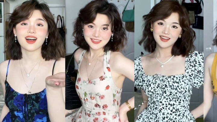 5 สไตล์เที่ยวทะเล🌴 #เดรสลายดอกไม้ มีแบบที่ใช่สำหรับคุณเสมอ ราคา 100 หยวน / ดูดี ราคาไม่แพง