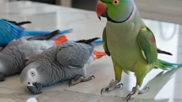 Playful Parrots