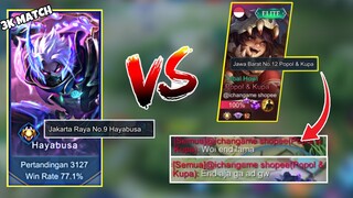 SOLO RANK KETEMU TOP JAWA BARAT POPOL & KUPA ! KENA MENTAL ! Stenly Hayabusa Gameplay !