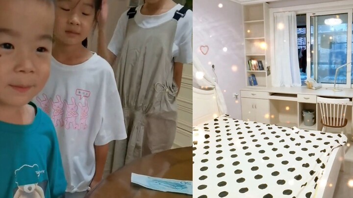A mom of three kids hands out 50 yuan in pocket money, with strict rewards and punishments for room 