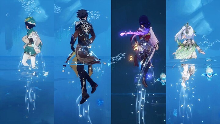 Every character’s dive-in and splash-out animation is just so elegant!