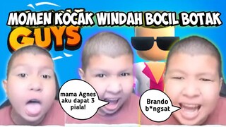 Teriakan Windah bocil botak toxic dan songong | Momen kocak windah basudara main stumble guys