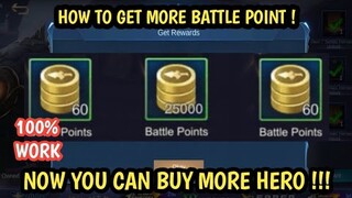 OUR SECRET !! HOW TO GET MUCH BATTLE POINT - MOBILE LEGENDS