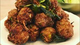 ลาบหมูทอด กรอบนอก นุ่มใน | Deep fried spicy minced pork (Laab moo tod )