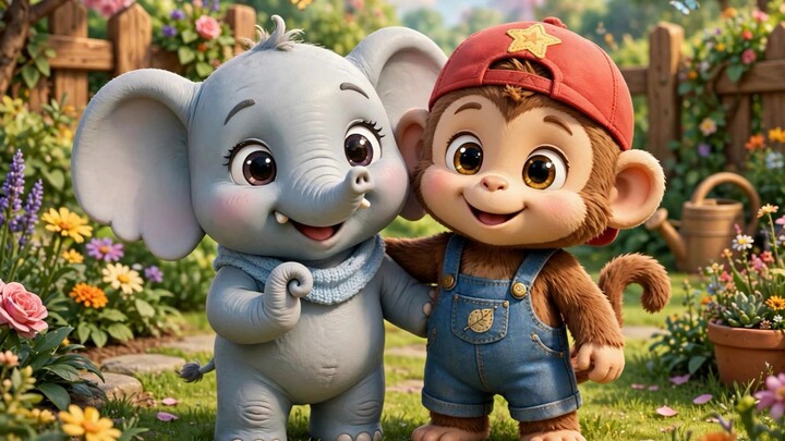 Elephant 🐘 And Monkey jungle story