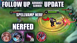 FOLLOW UP ADVANCE SERVER UPDATE FOR THE LAST CHANGES!