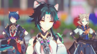 【原神MMD】危险人物X3 请勿靠近⚠【魈·阿贝多·散兵】