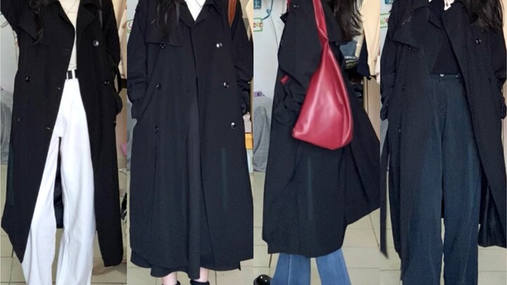 تنسيق الملابس للأسبوع｜سترة سوداء تنسيق ملابس أسبوعي لا يتكرر أبدًا!!