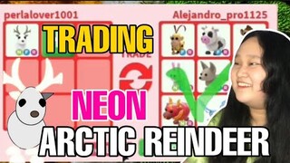 TRADING NEON ARCTIC REINDEER IN ADOPT ME *SHOULD I ACCEPT?* (nag away kami sa trade 😅)