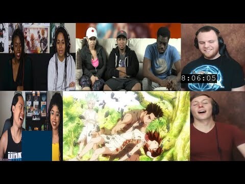 DR STONE EPISODE 3 REACTION MASHUP!!