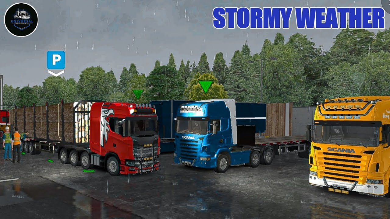 Universal Truck Simulator By Dual Carbon Rainy Weather Lightning Thunder Bilibili