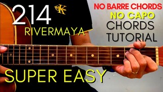 RIVERMAYA - 214 CHORDS (EASY GUITAR TUTORIAL) for Acoustic Cover