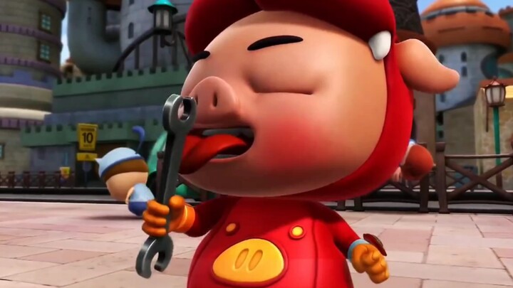 Imitating "Lime Animation City", GG was so hungry that he even licked the wrench.