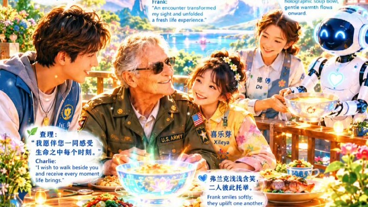 Where the Heart Sees Clear幽境心明🌌 玉泉波光伴着悬浮微光缓缓漾动，柔光漫满小院。Ripples of Jade Spring undulate gently with f