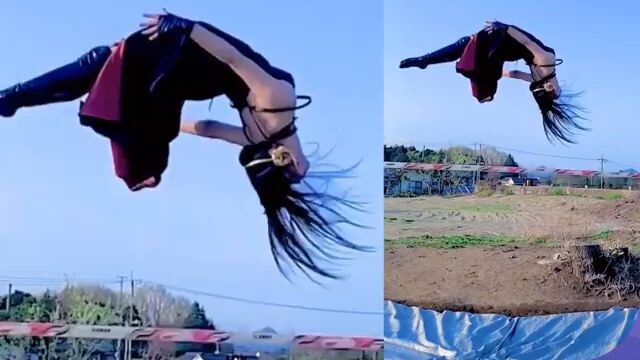 anjayy tante tante cosplay sambil salto klazzz