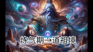 Use GPT to draw the changes between a monk in the Qi Refining Stage and a god in the Dao Ancestor St