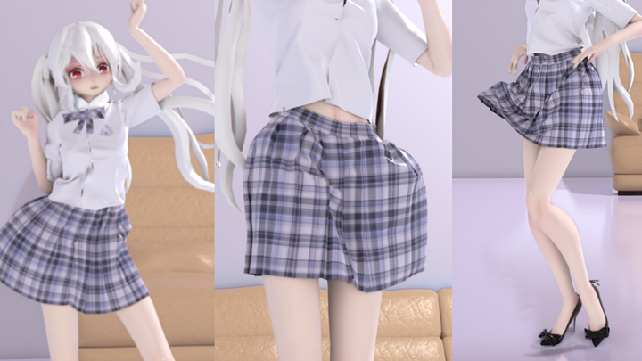 [Fabric solution] JK uniform double ponytail weak voice