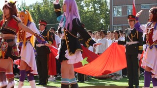 The horse jumped, but the opening ceremony of the sports meeting ()