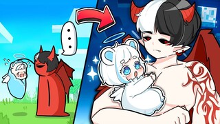 Mèo Simmy Em Bé Thiên Sứ Nhưng Có Cha Là Ác Qủy Trong Minecraft