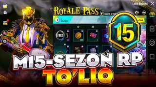 😍M15-SEZON ROYALE PASS TO’LIQ SKINLARI / TEKINGA UC BERILADIMI? / RANK SOVG’ALARI