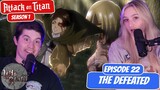 LEVI VS FEMALE TITAN! | My Girlfriends First Attack on Titan Reaction | Chapter 22 "The Defeated"
