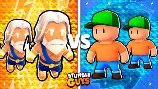 DIOSES 🆚 HUMANOS en STUMBLE GUYS...BATALLA EPICA de SKINS😱