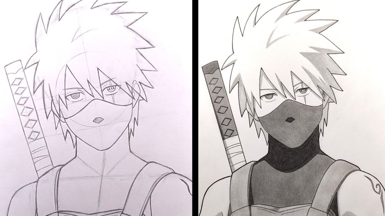 How To Draw Kakashi | Naruto - Easy Step By Step - Bilibili