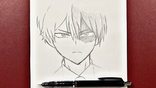 anime drawing | how to draw shoto todoroki easy step-by-step