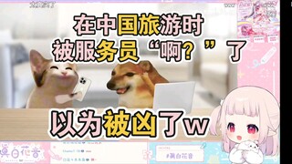 白菜来中国旅游问服务员要东西时被“啊？”了，以为是被凶了w
