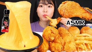 ASMR MUKBANG| 직접 만든 치즈퐁듀 & 치킨 먹방 & 레시피 & 치즈볼 FRIED CHICKEN AND STRETCHY CHEESE & CHEESE BALL EATING