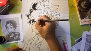 menggambar anime KIMETSU NO YAIBA