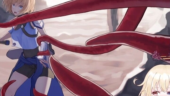 I was stunned by a big fight with the tentacles...